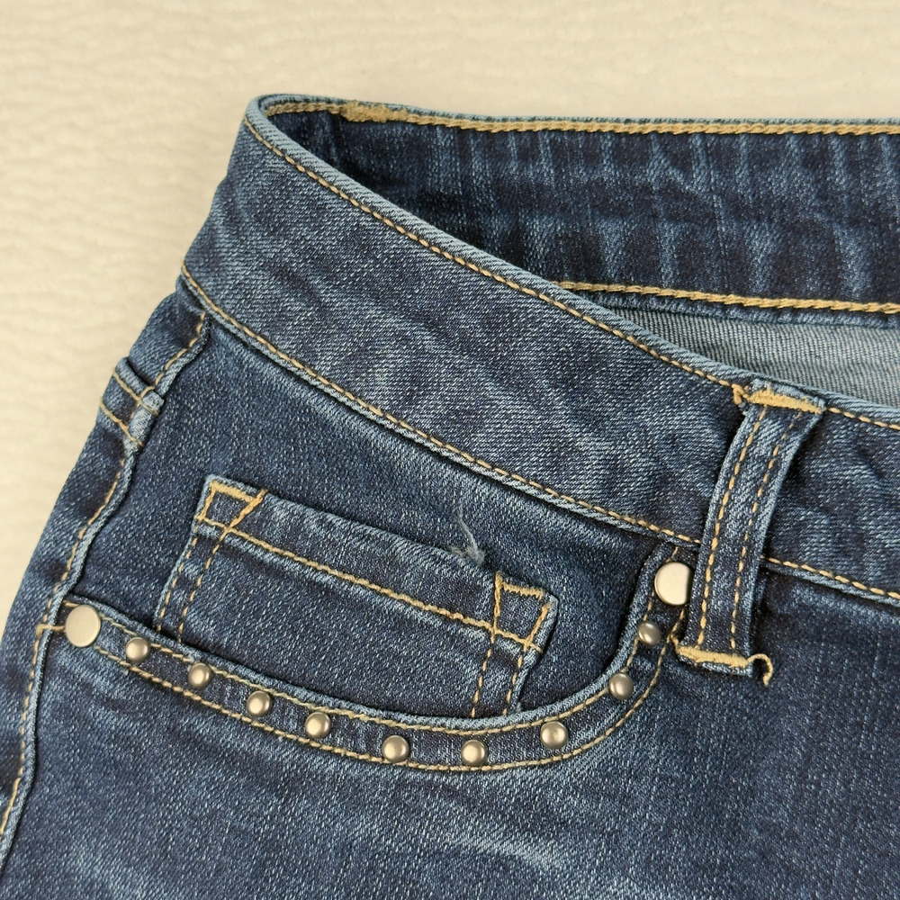 D Jeans Studded Skinny Ankle Womens Size 10 (29x26 fit) Split Hems - Picture 6 of 13